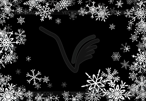 Christmas background with falling snowflakes. Winte - vector image