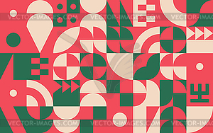 Christmas background with bauhaus or neo-geo shapes - stock vector clipart