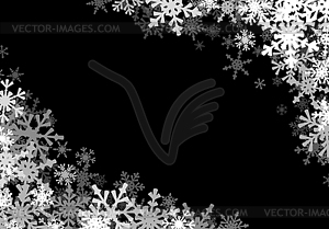 Christmas background with falling snowflakes. Winte - vector image