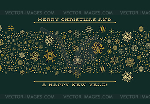 Christmas card with strip of gold and silver - vector clipart