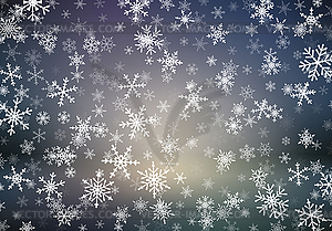 Christmas background with snow falling on blurred - vector clipart