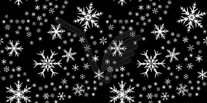 Бесшовный узор из снежинок на Рождество - векторная графика