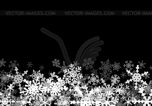 Christmas background with falling snowflakes. Winte - vector clipart