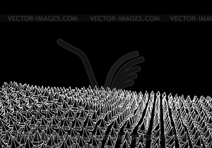 Abstract 3d background with surface of wireframe - royalty-free vector clipart