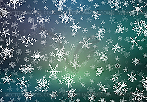 Christmas background with snow falling on blurred - vector image