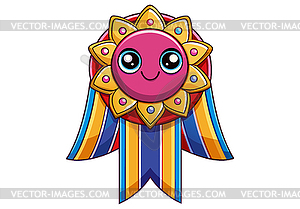 Award badge with ribbon for child. Playful kids - vector EPS clipart