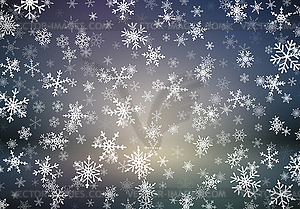 Christmas background with snow falling on blurred - vector image