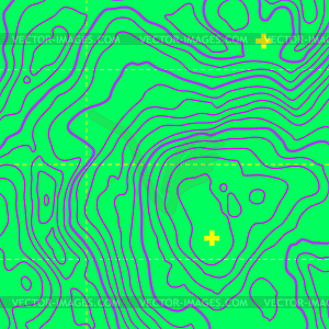 Topographic map background concept in brutalism - vector image