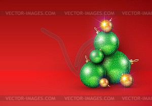 Christmas card or background with baubles - vector clip art