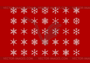 Set of cute snowflake icons on background New Year - vector clipart