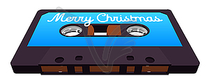 Christmas mix cassette for retro themed holiday - vector image