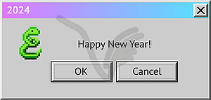 2024 New Year themed dialogue box with blue - royalty-free vector clipart