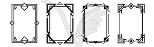 Set of geometric frames, in art deco style - vector clip art