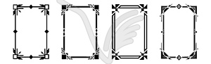 Set of geometric frames, in art deco style - vector clipart