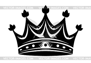 Vintage crown of king or queen, ink drawing. Kingdo - vector clipart