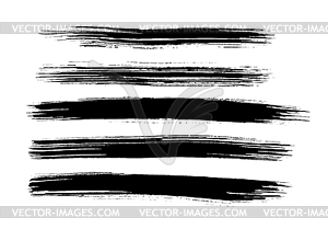 Set of brush strokes. Collection of grungy ink - vector clipart