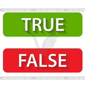 True and false icons - vector clipart / vector image