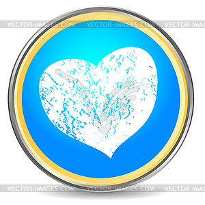 Grunge heart icon - vector clipart