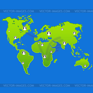 Global social network - vector clip art