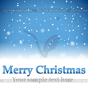 Christmas blue background with snow flakes - vector clip art