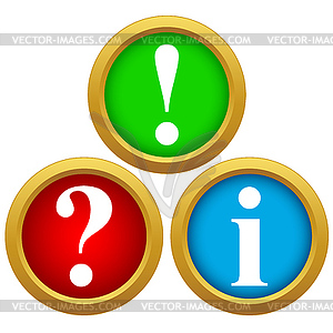 Question and answer icons - vector clip art