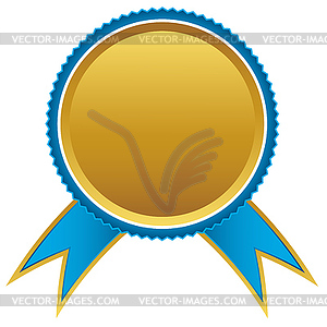 Blue and gold ribbons award, - vector EPS clipart