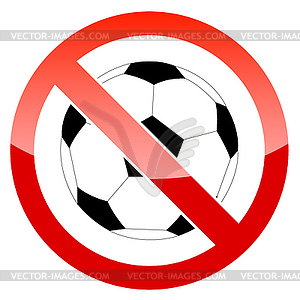 Sign prohibiting football - vector EPS clipart