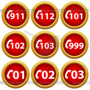 Emergency Set Buttons - vector EPS clipart