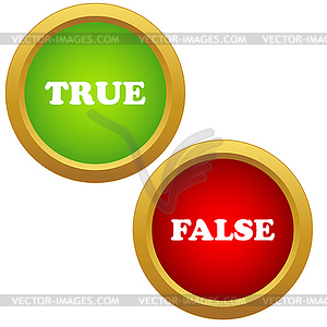 True and false icons - stock vector clipart