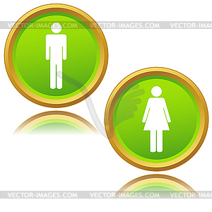 Мужской и женский знаки - векторный дизайн