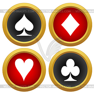 Playing card`s icons - vector image