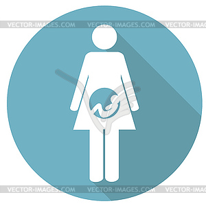 Pregnant woman flat icon - vector clipart