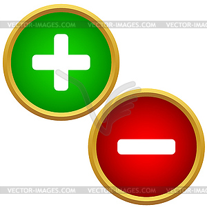 Positive and negative buttons - vector image