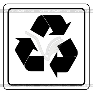 Black recycle sign - vector clipart