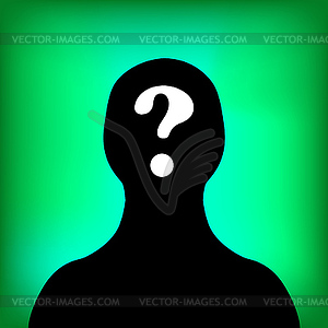 Man silhouette profile picture - color vector clipart