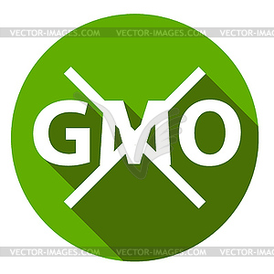 Editable GMO-free flat sign - vector clip art