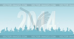 , New Year`s wood on light background - color vector clipart