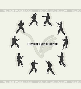 , men are engaged in karate - vector clipart