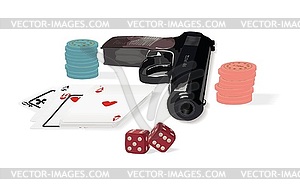 Set of various subjects of casino subject - vector clip art