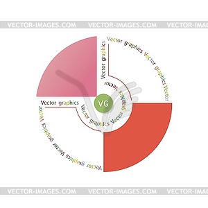 Graphic template executed of segments with - vector clip art