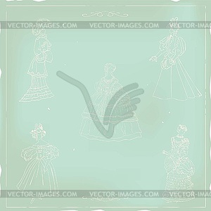 Old with women - vector image
