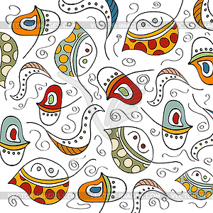 Seamless pattern with leaf - vector clipart