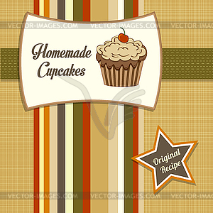 Vintage homemade cupcakes poster - vector clipart