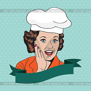 Lady Chef, retro - vector image