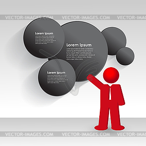 Деловой человек показывает бизнес-стратегии - клипарт в векторе / векторное изображение