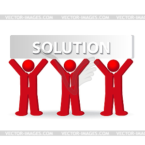 Three business men working in team, concept of - stock vector clipart