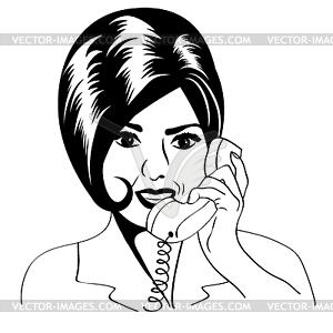 Pop art woman chatting on retro phone . Comic woman with speech Stock  Vector by ©ClaudiaBalasoiu 128426718