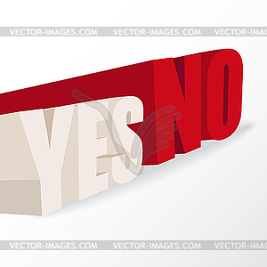 Words yes and no, conceptual for decisio - vector clipart / vector image