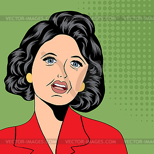 Pop Art sad woman - vector clip art