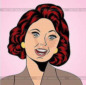 Pop Art laughing woman - vector clipart